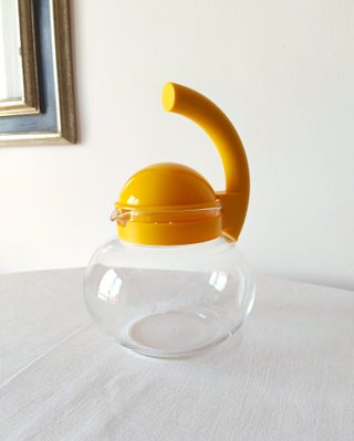 Guzzini bollitore/teiera "Focus" giallo, anni '80