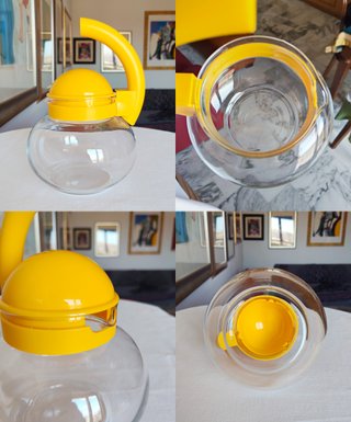 Guzzini bollitore/teiera "Focus" giallo, anni '80