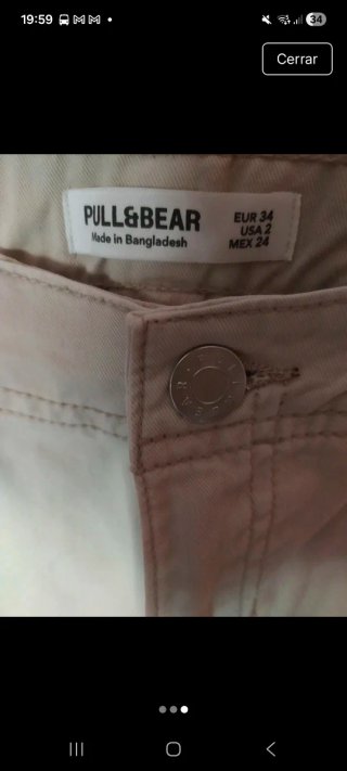 Pantalón cargo beige PULL&BEAR