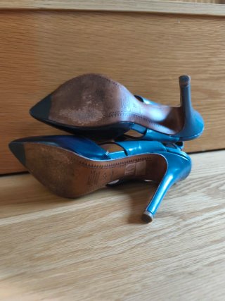 Sandalias Uterqüe Talla 37 Azul/Gris