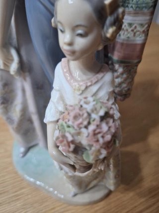 Figura Lladro Pareja Frutero Flores