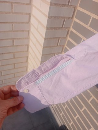 Camisa manga larga EASY WEAR, talla M, color rosa