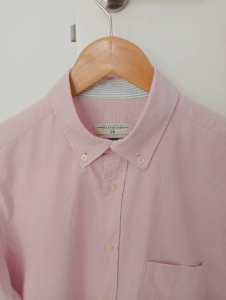 Camisa manga larga EASY WEAR, talla M, color rosa