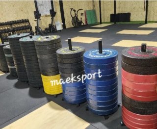 2 Supporti per dischi bumpers crossfit olimpici