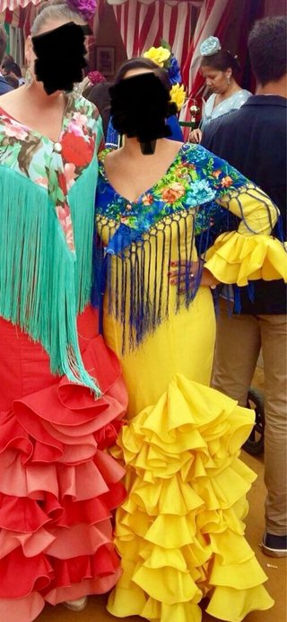 Vestido amarillo flamenca con volantes