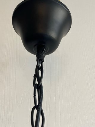 Lanterna Veneziana Vetro Arancio e Metallo Nero