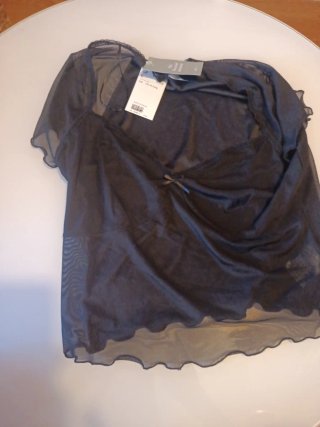 Top Negro Transparente Talla L
