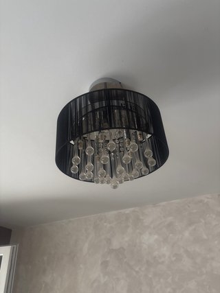 Dos Lámparas colgante moderna negra y cristal
