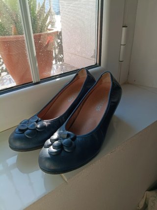 Zapatos Pitillos piel azul marino talla 41