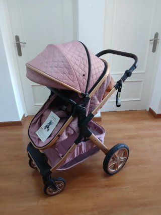 Cochecito Bebé 3 en 1 Rosa