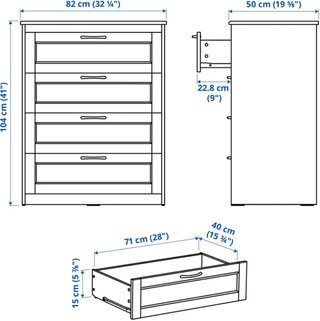 Cómoda Songesand Ikea Blanca Seminueva