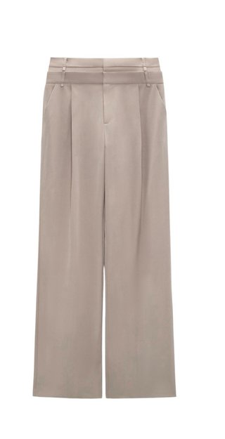 Pantalón tiro alto beige