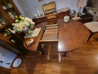 Mesa redonda extensible 120-160 cm, maciza..