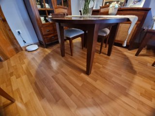 Mesa redonda extensible 120-160 cm, maciza..