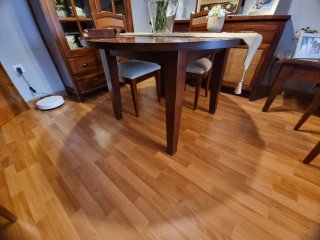 Mesa redonda extensible 120-160 cm, maciza..