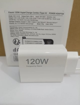 Cargador Xiaomi 120W Carga Rápida Con Cable