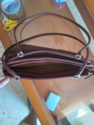 Bolso marrón efecto piel grande