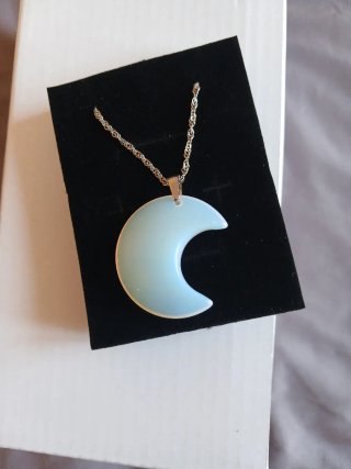 Colgante Luna Opalina Acero Inoxidable