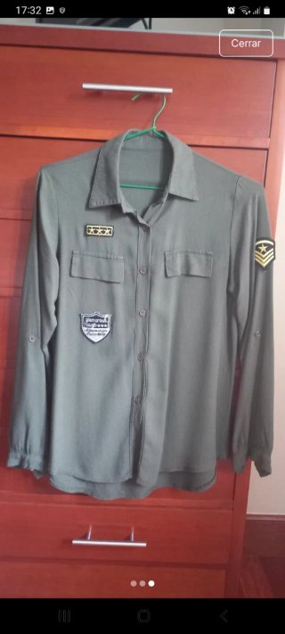 Camisa militar mujer verde