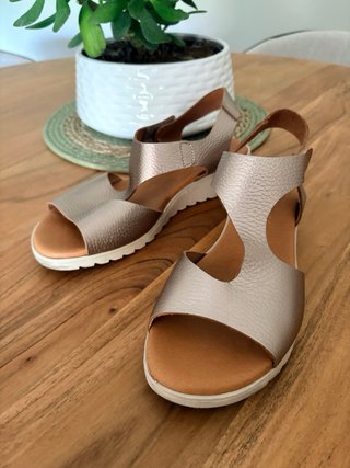 Sandalias Zankos Talla 40 Doradas/Plateadas