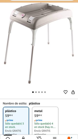 Soporte cubeta bañera ok baby/ CAMBIADOR