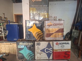 Latas de aceite antiguas Repsol, Cepsa, CS