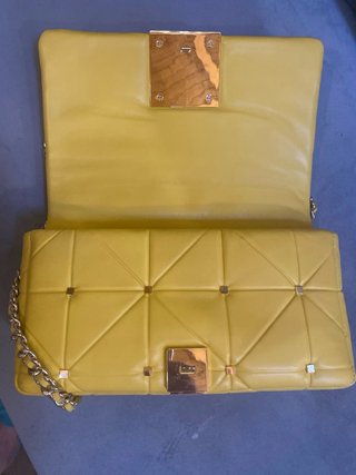 Bolso Piel Purificación García Amarillo Dorado