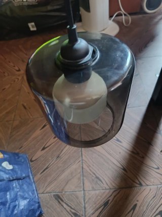 Lámpara de techo cristal y metal