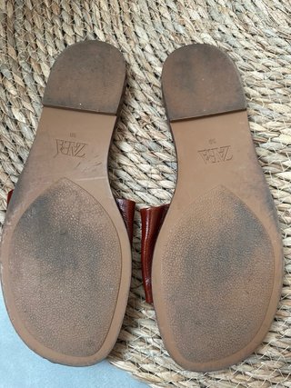Ciabatte Zara marroni effetto lucido