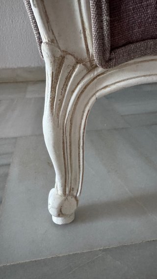 Sillón Vintage París Romántico Blanco Morado