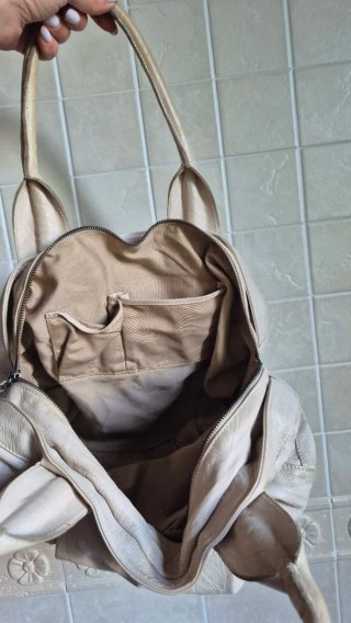 Borsone a mano beige
