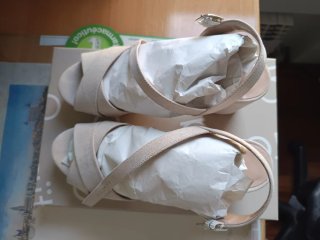 Sandalias tacón o tacones beige/rosa palo