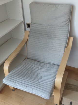 Butaca de tela y madera