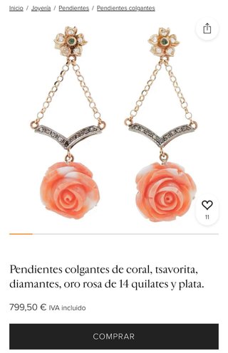 Pendientes Plata 925 Flor Coral, Perla con brillan