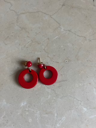 Pendientes flamenca niña rojos y dorados