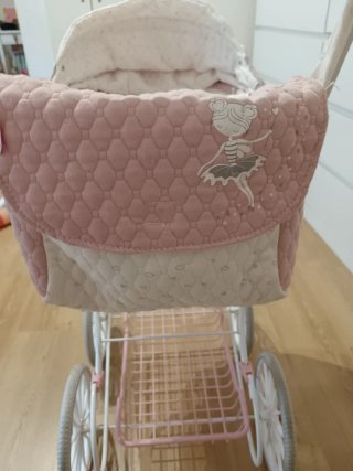 Carrito Muñecas Rosa Clásico Grande 90cm