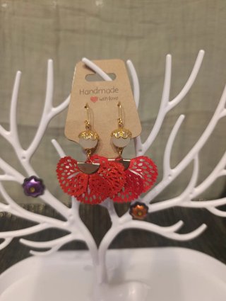 Pendientes hechos a mano abanico