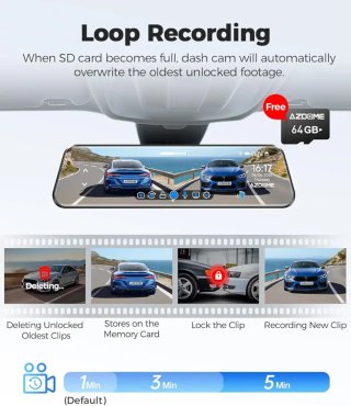 AZDOME PG17 4K Cámara Espejo Dashcam