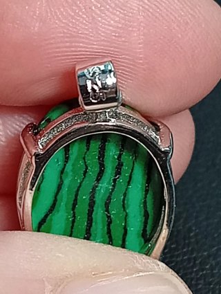 Colgante Plata de Ley con Piedra malaquita