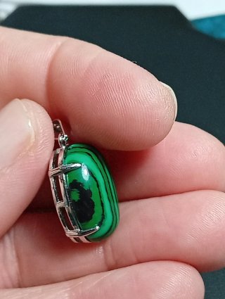 Colgante Plata de Ley con Piedra malaquita