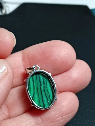 Colgante Plata de Ley con Piedra malaquita