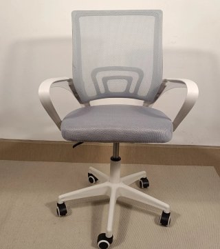 Silla Oficina Ergonómica Gris y Blanca