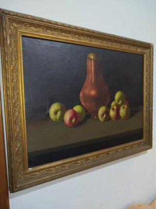 Cuadro Bodegón antiguo sobre lienzo - 80 x 63 cms