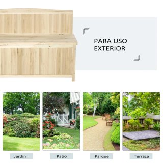 Banco de Jardín Baúl Almacenaje Madera
