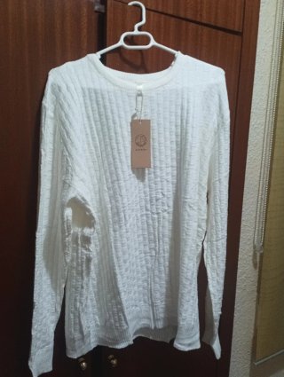 Jersey fino blanco invierno talla XL