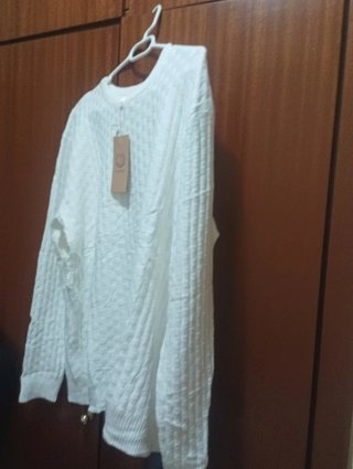 Jersey fino blanco invierno talla XL
