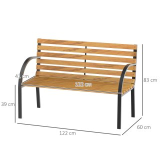 Banco de Jardín Madera 2 Plazas 122x60x83 cm