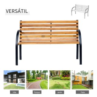 Banco de Jardín Madera 2 Plazas 122x60x83 cm