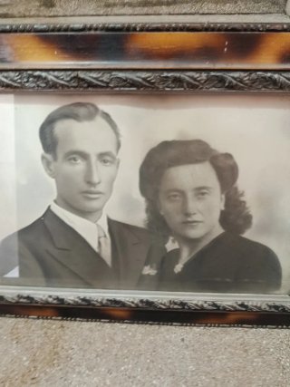 Retrato antiguo pareja enmarcado