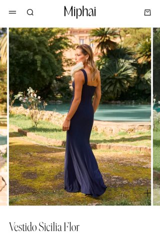 Vestido de fiesta azul Miphai, talla S-M